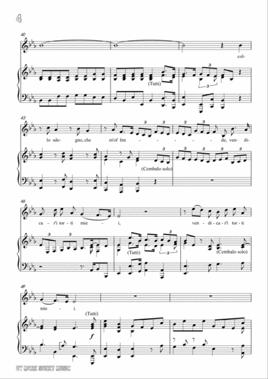 Handel-Vo' far guerra in E flatMajor,for Voice and Piano Voice Solo scores gallery preview page 6