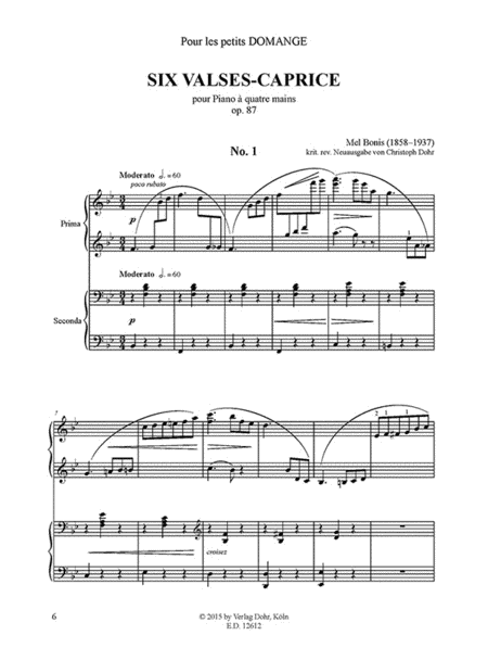 Six Valses-Caprice für Klavier zu vier Händen op. 87