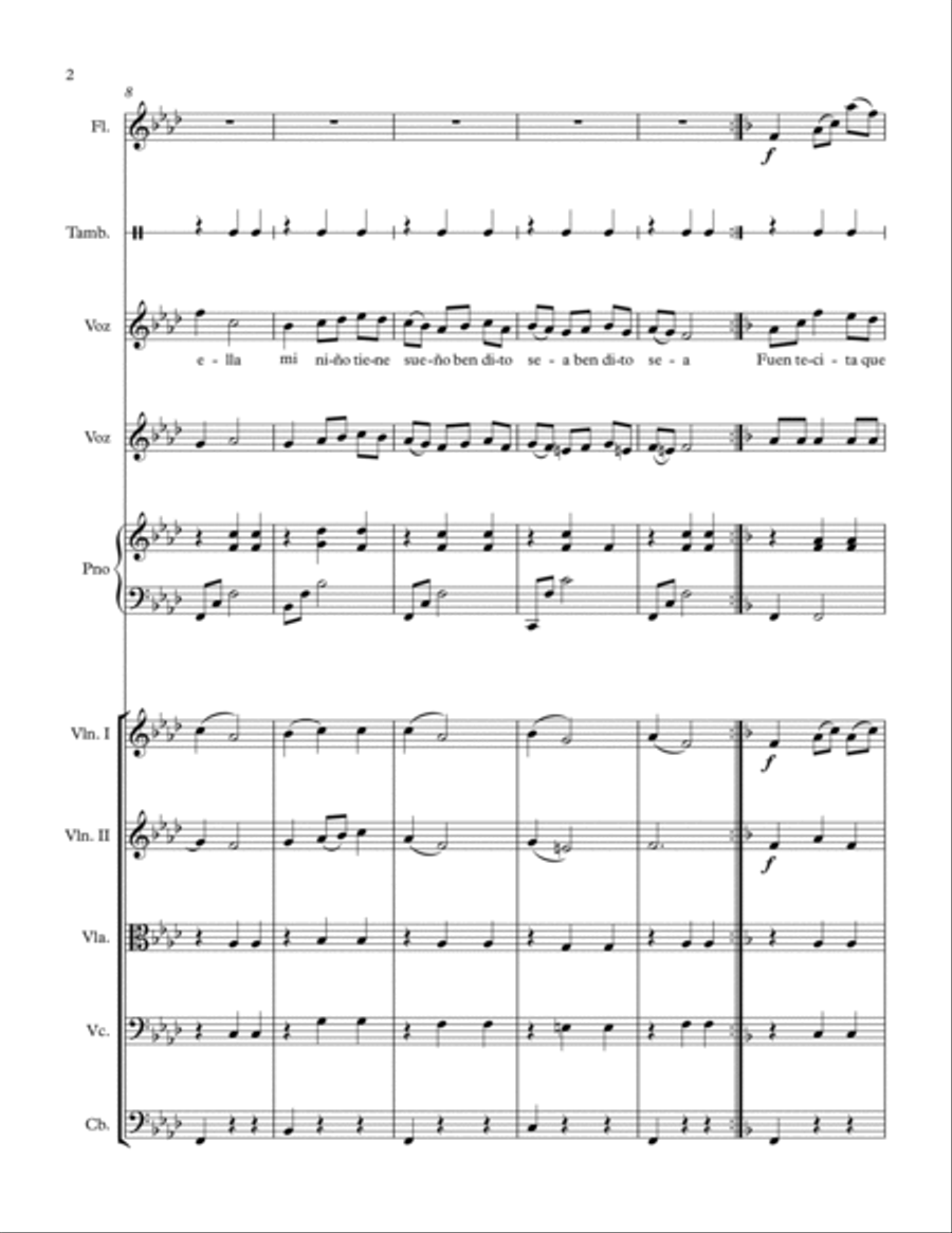 A La Nanita (Score and Parts) Chamber Orchestra scores gallery preview page 2