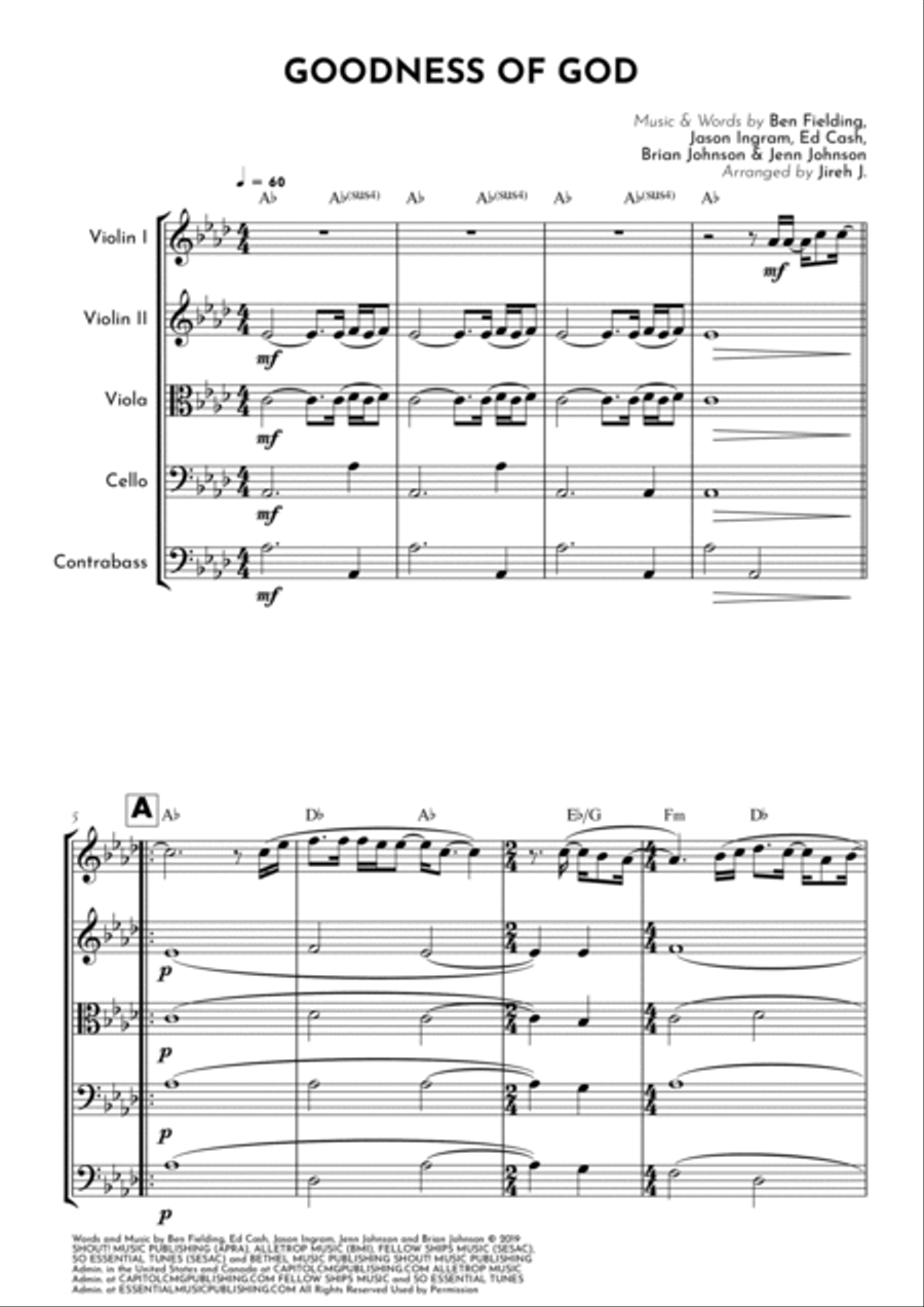 Goodness Of God String Quintet scores gallery preview page 2