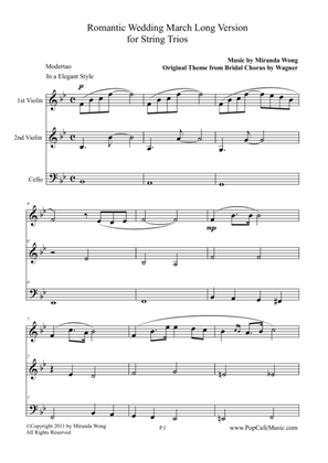 Romantic Wedding March - Long Version for 2 Violins & Cello (String Trios)