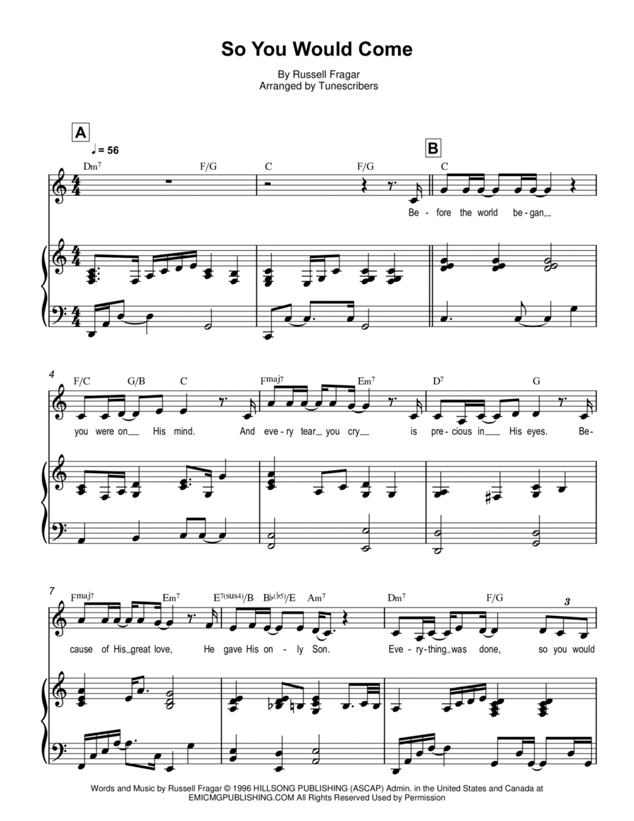 So You Would Come Voice scores gallery preview page 1