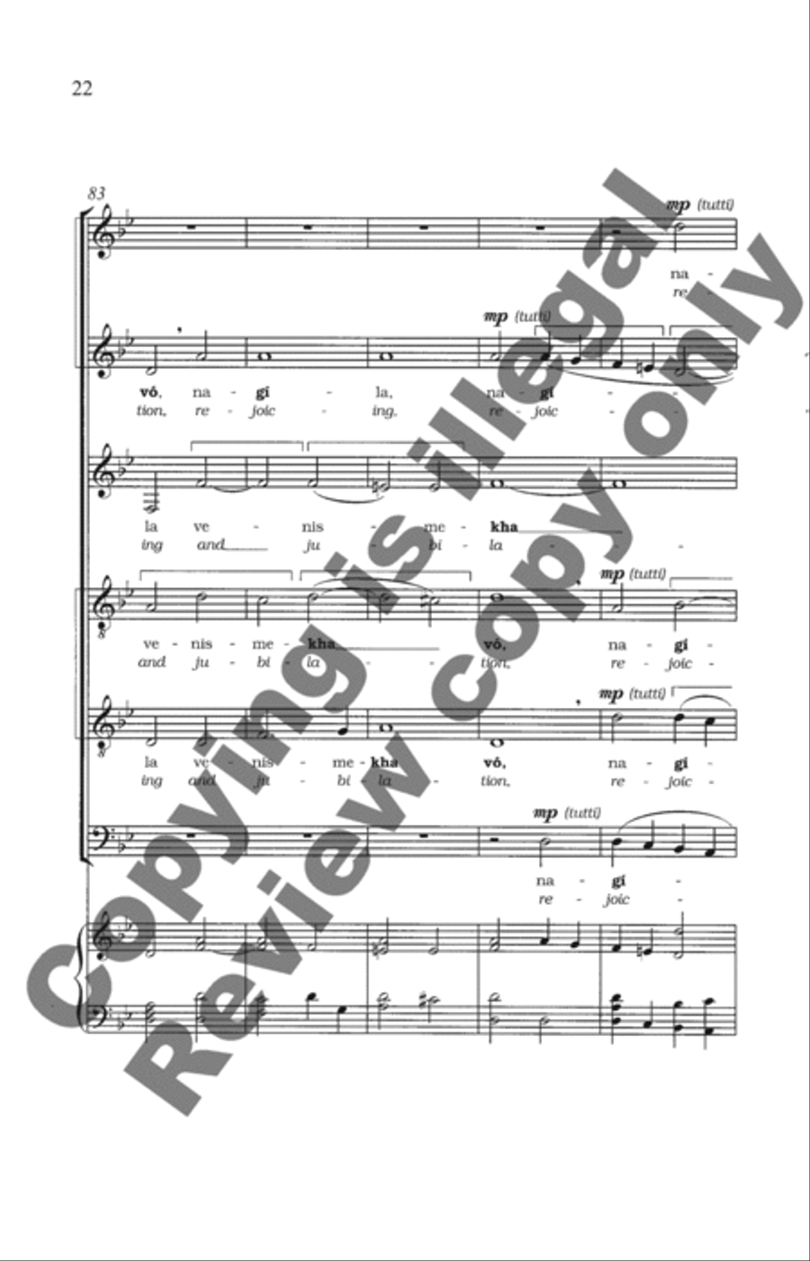 Odekha (Thank you, Lord) SSATBB scores gallery preview page 39