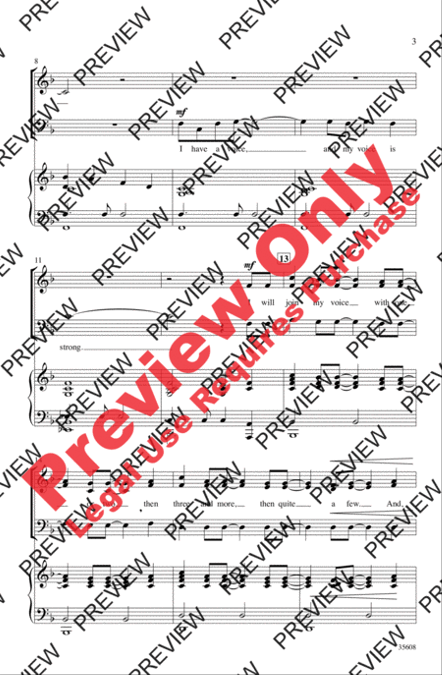I Have a Voice I Have a Voice 3-Part scores gallery preview page 3