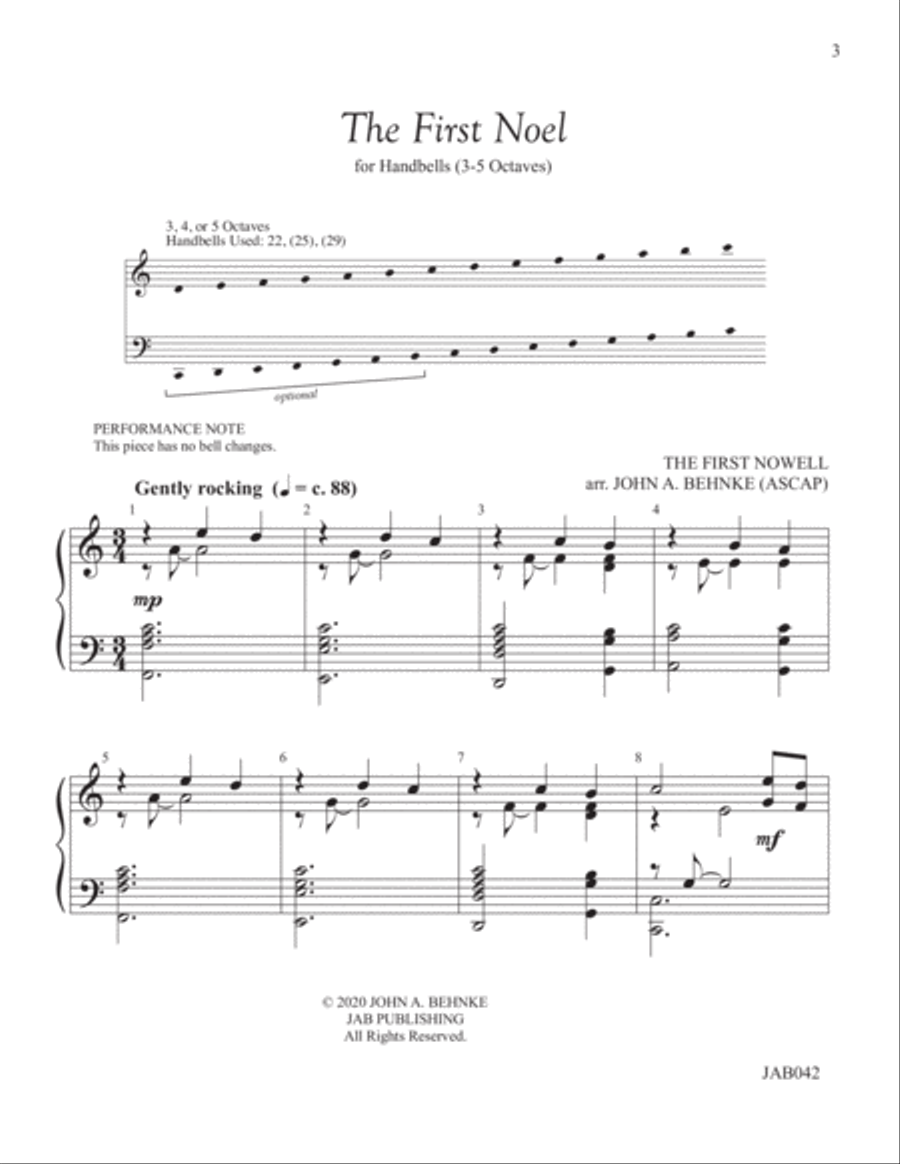 THE FIRST NOEL THE FIRST NOEL Handbell Choir scores gallery preview page 2
