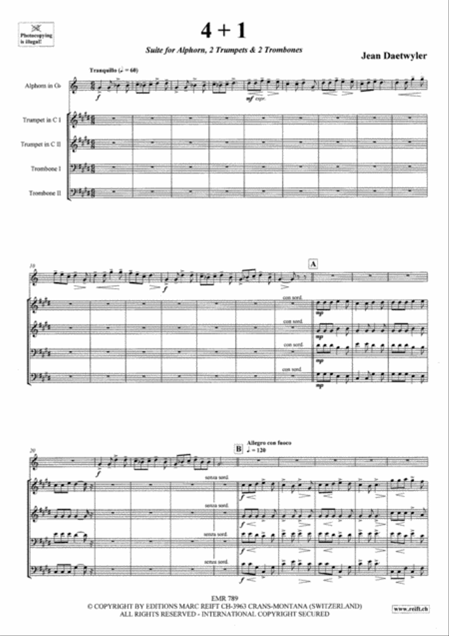 4 + 1 4 + 1 Trombone scores gallery preview page 3
