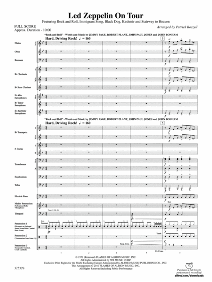 Led Zeppelin on Tour Concert Band scores gallery preview page 2