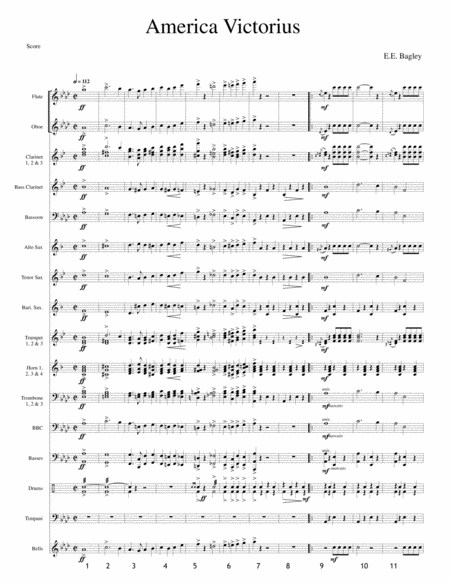 America Victorius by E.E. Bagley arr. E. Anglin for Concert Band image number null