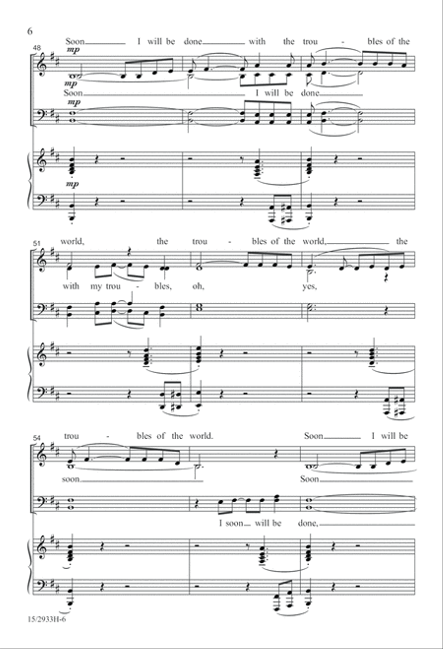 Soon I Will Be Done 4-Part scores gallery preview page 6