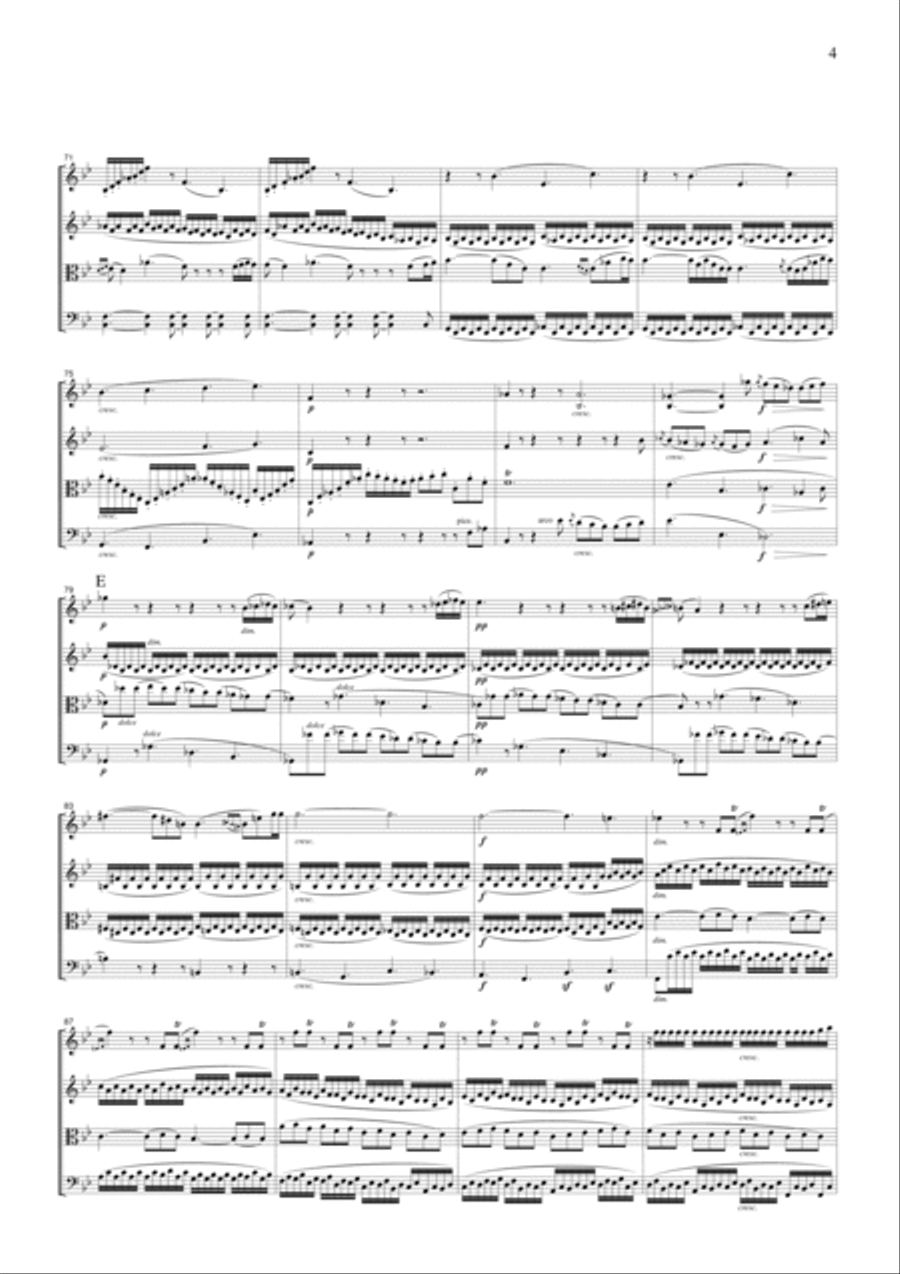 Beethoven Symphony No.6 (Pastoral), 2nd mvt., for string quartet, CB006 String Quartet scores gallery preview page 4