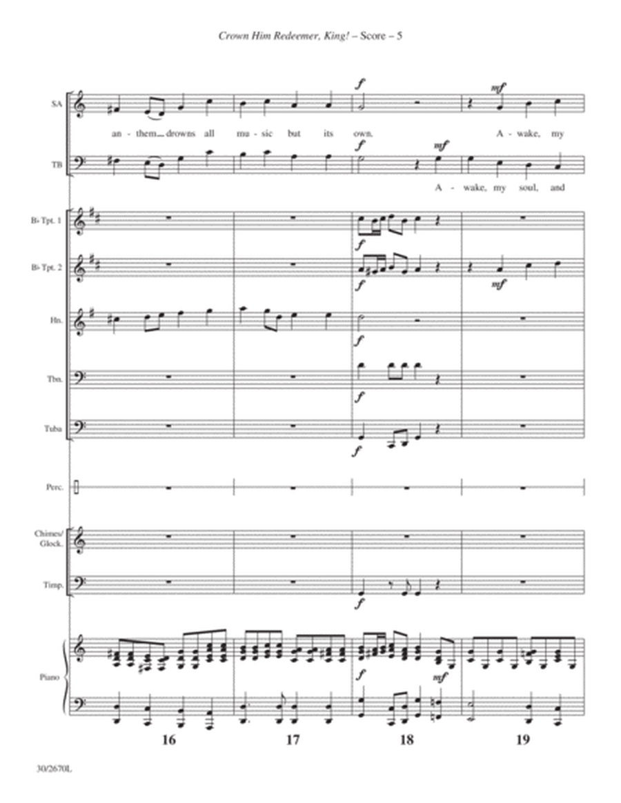 Crown Him Redeemer, King! - Brass and Perc Score and Parts