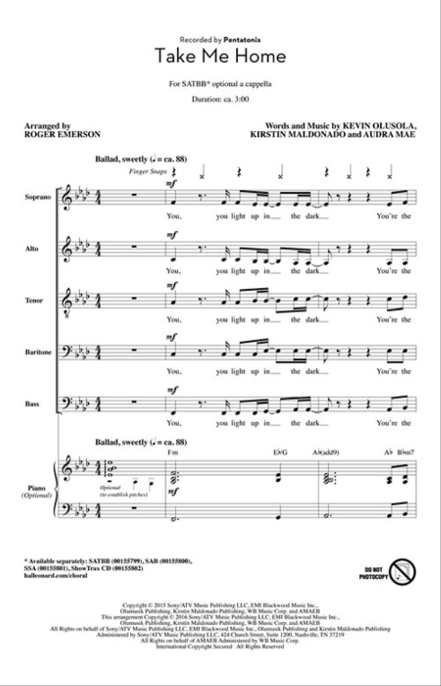 Take Me Home Take Me Home A Cappella scores gallery preview page 2