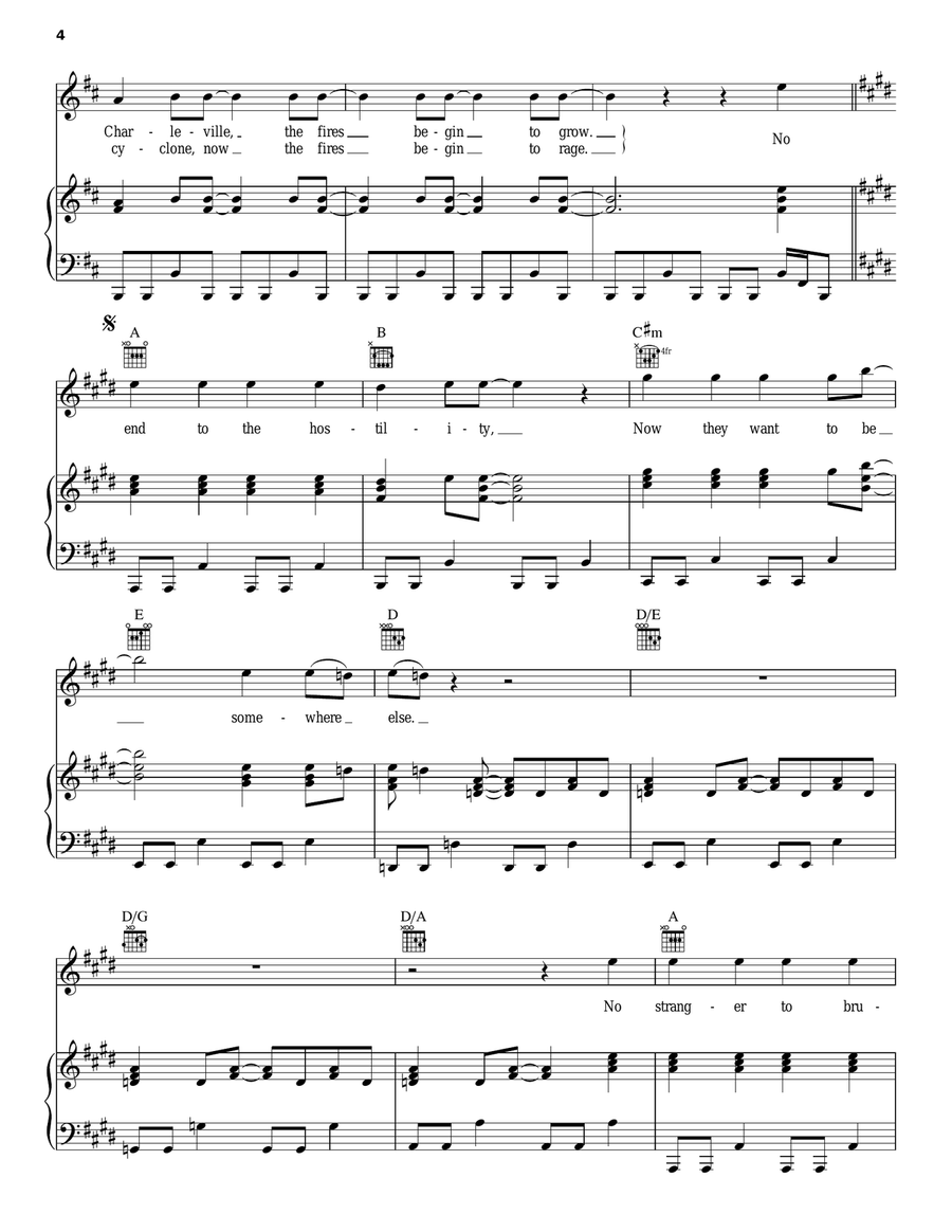 Kosciuszko Piano, Vocal, Guitar scores gallery preview page 4