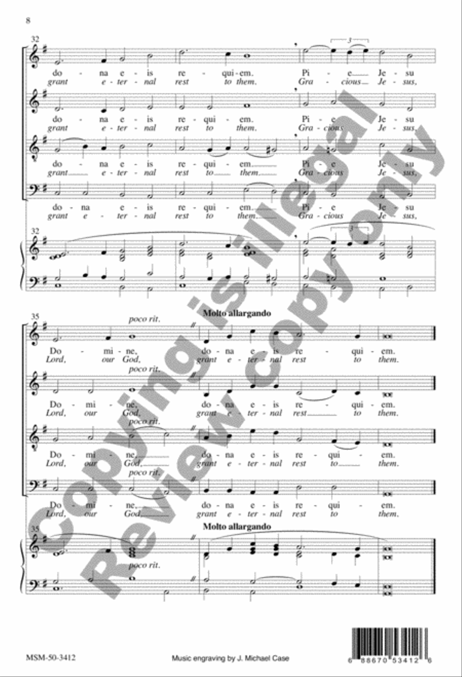 Pie Jesu Pie Jesu 4-Part scores gallery preview page 8