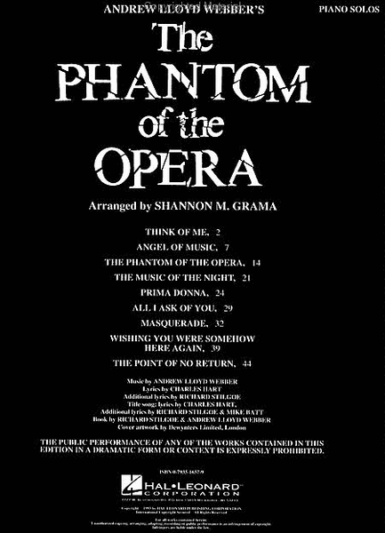 Phantom Of The Opera - Piano Solos image number null