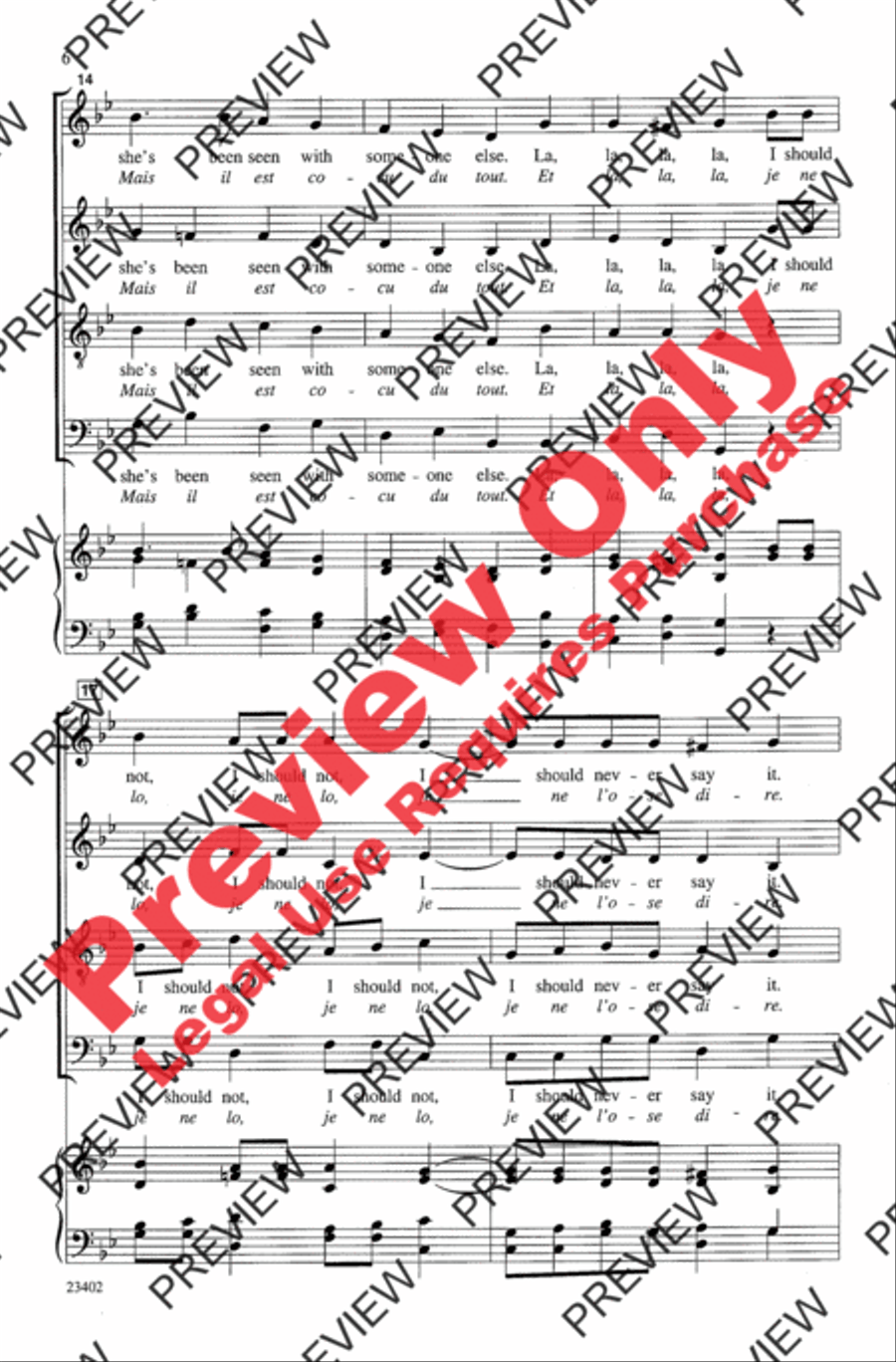 Je le Vous Diray 4-Part scores gallery preview page 6
