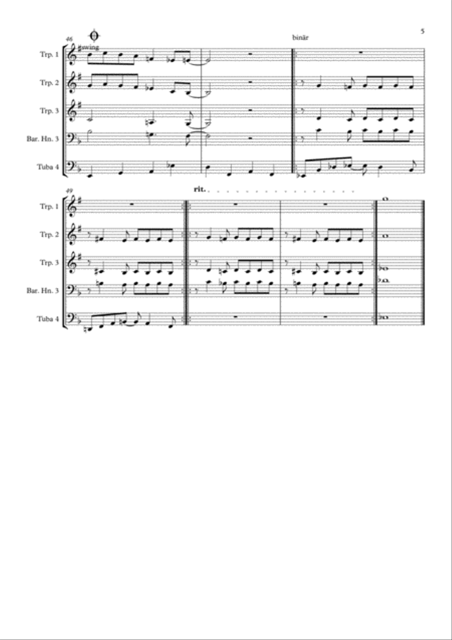 A Night In Tunisia Brass Ensemble scores gallery preview page 5
