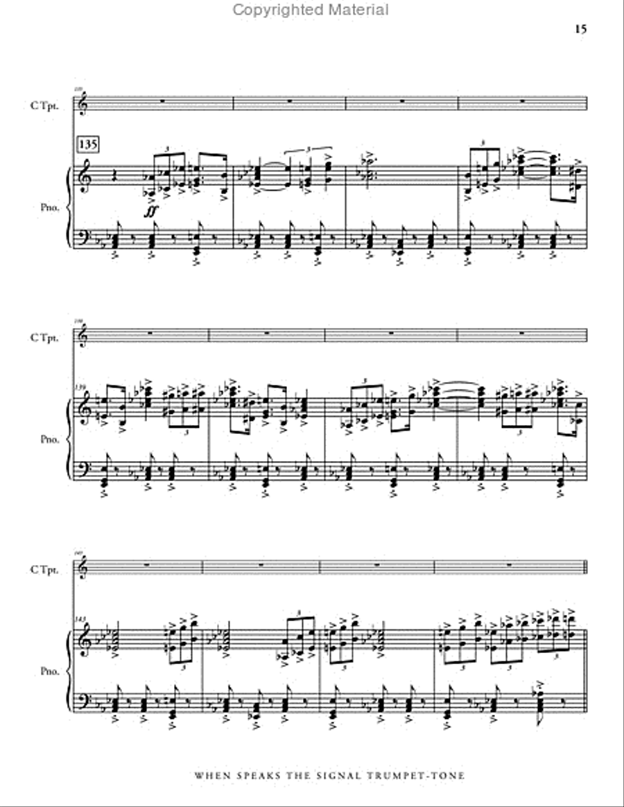 When Speaks the Signal-Trumpet Tone (piano reduction) Flugelhorn scores gallery preview page 16