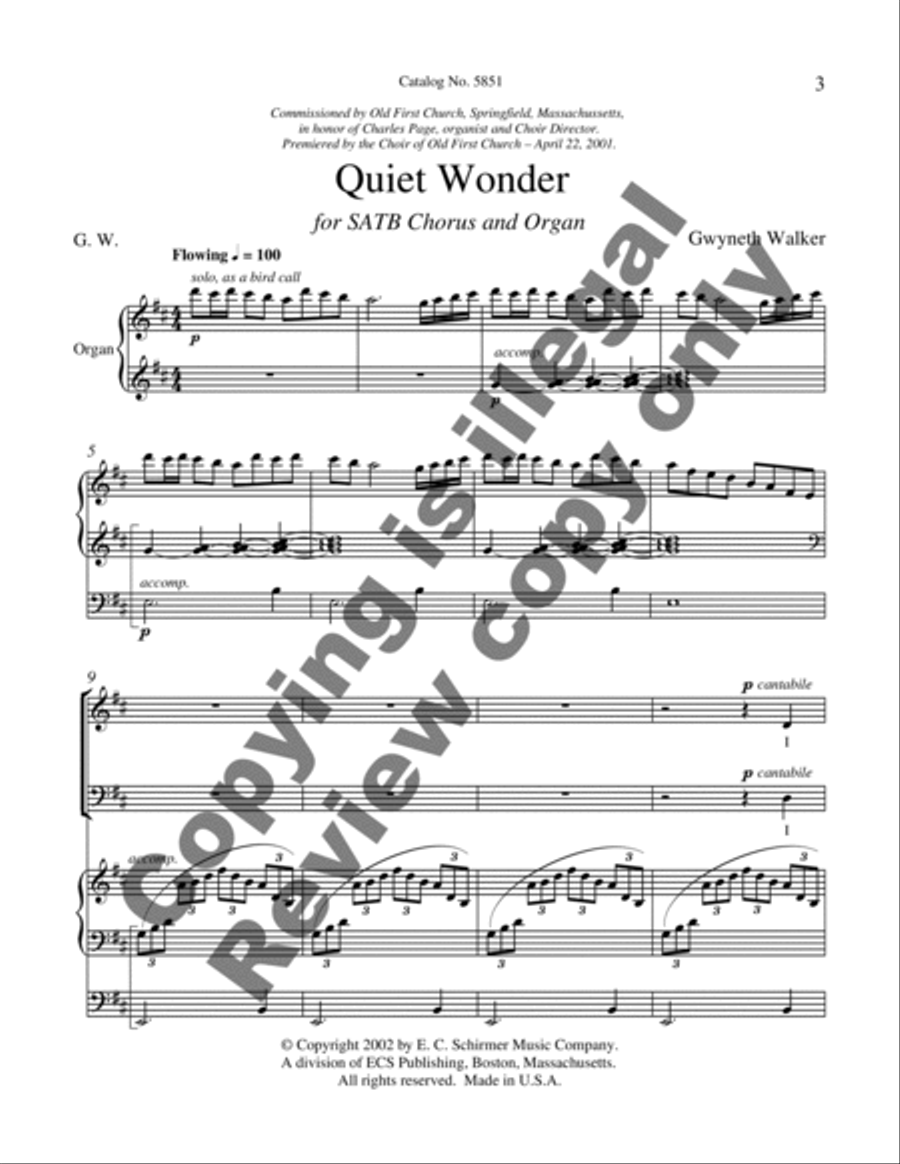 Quiet Wonder 4-Part scores gallery preview page 9