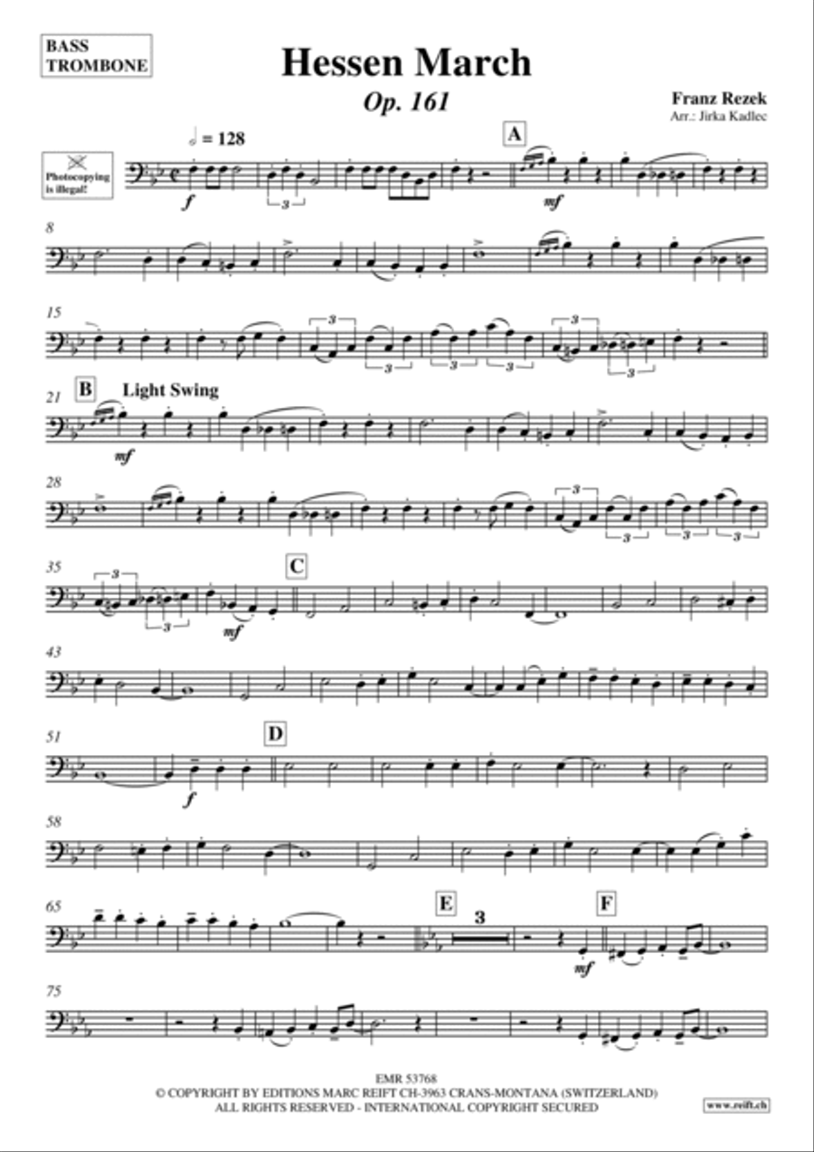 Hessen March Trombone scores gallery preview page 2