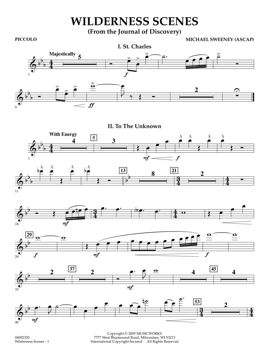 Wilderness Scenes (from The Journal Of Discovery) - Piccolo Concert Band scores gallery preview page 1