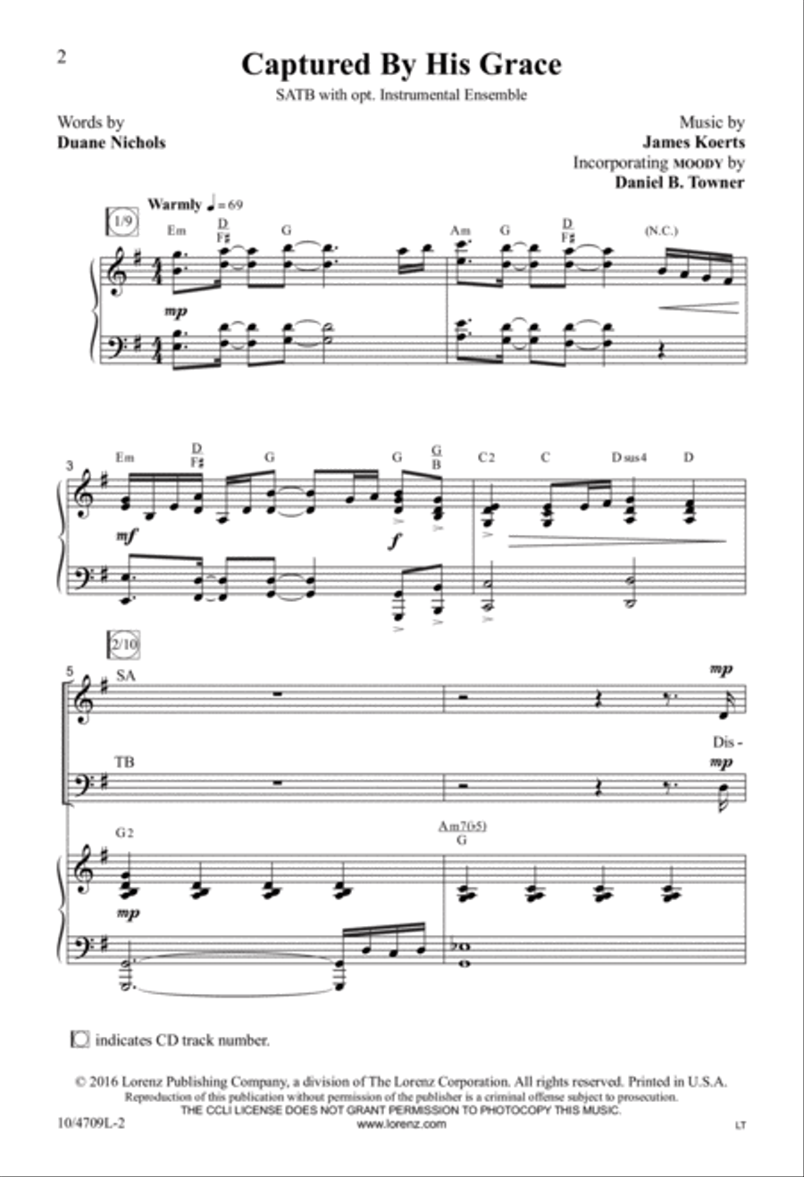 Captured by His Grace 4-Part scores gallery preview page 2