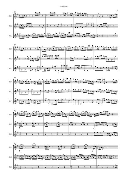 Brandenburg Concerto No. 3 in G major, BWV 1048 1st Mov. (J.S. Bach) for Flute Trio image number null