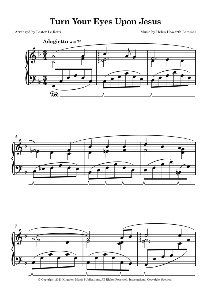 Turn Your Eyes Upon Jesus Easy Piano scores gallery preview page 1