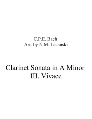 Book cover for Clarinet Sonata in A Minor III. Vivace