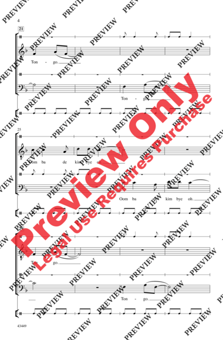 Tongo Tongo Men's Choir scores gallery preview page 15