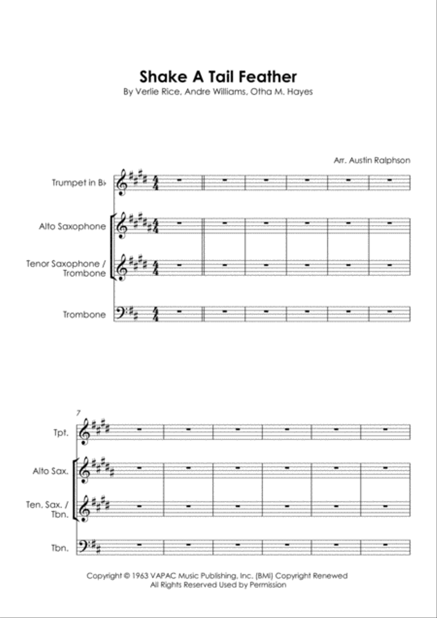 Shake A Tail Feather Tenor Saxophone scores gallery preview page 3