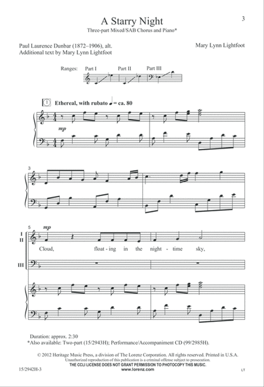 A Starry Night A Starry Night 3-Part scores gallery preview page 4