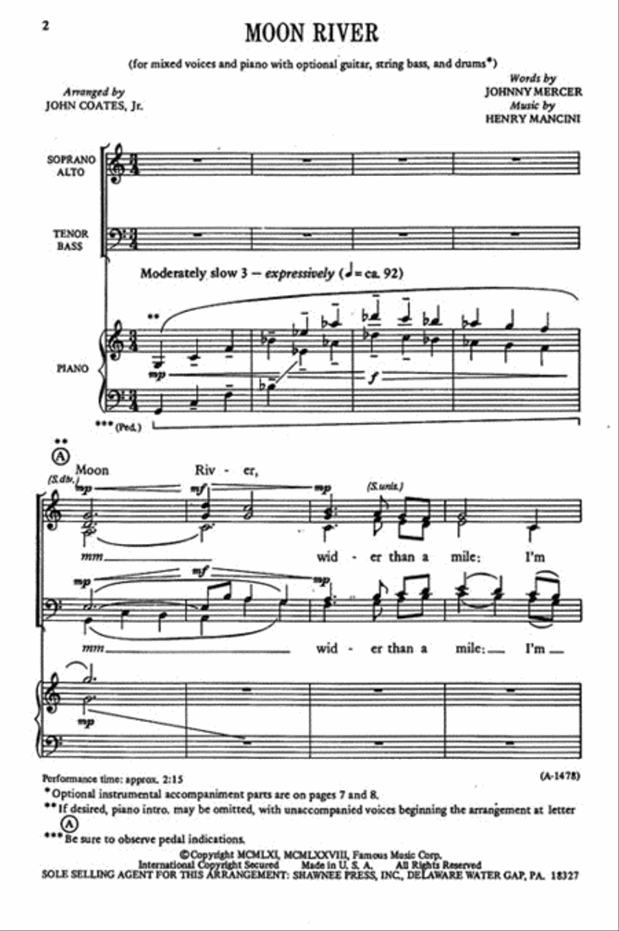Moon River Moon River 4-Part scores gallery preview page 2