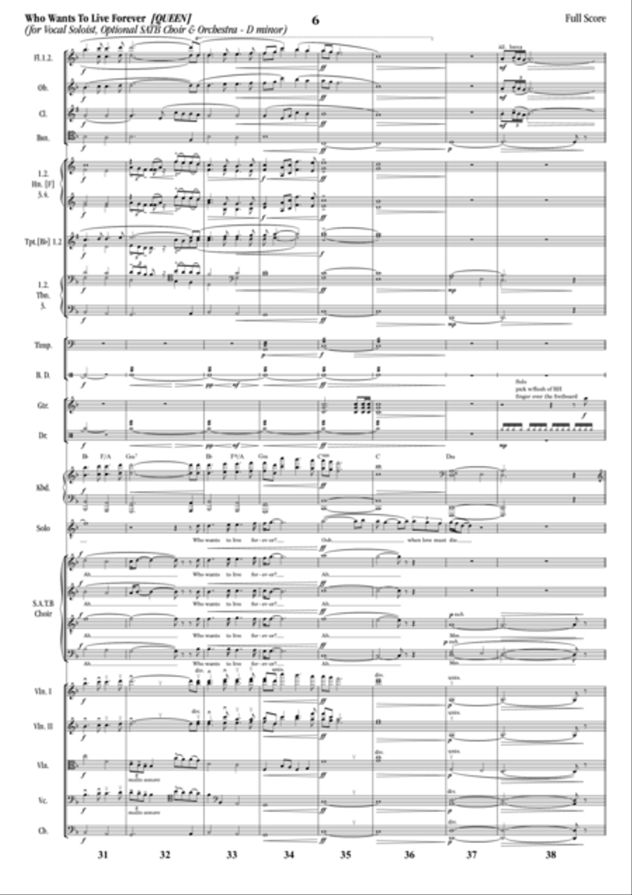 Who Wants To Live Forever Full Orchestra scores gallery preview page 6