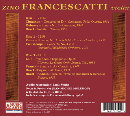 Francescatti: Violin - a Treas