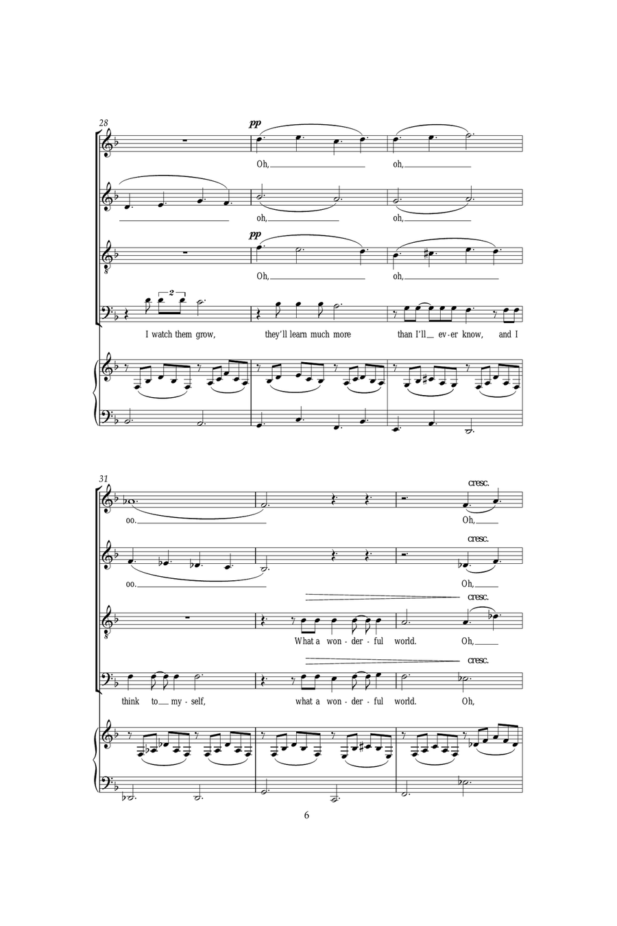 What A Wonderful World 4-Part scores gallery preview page 6