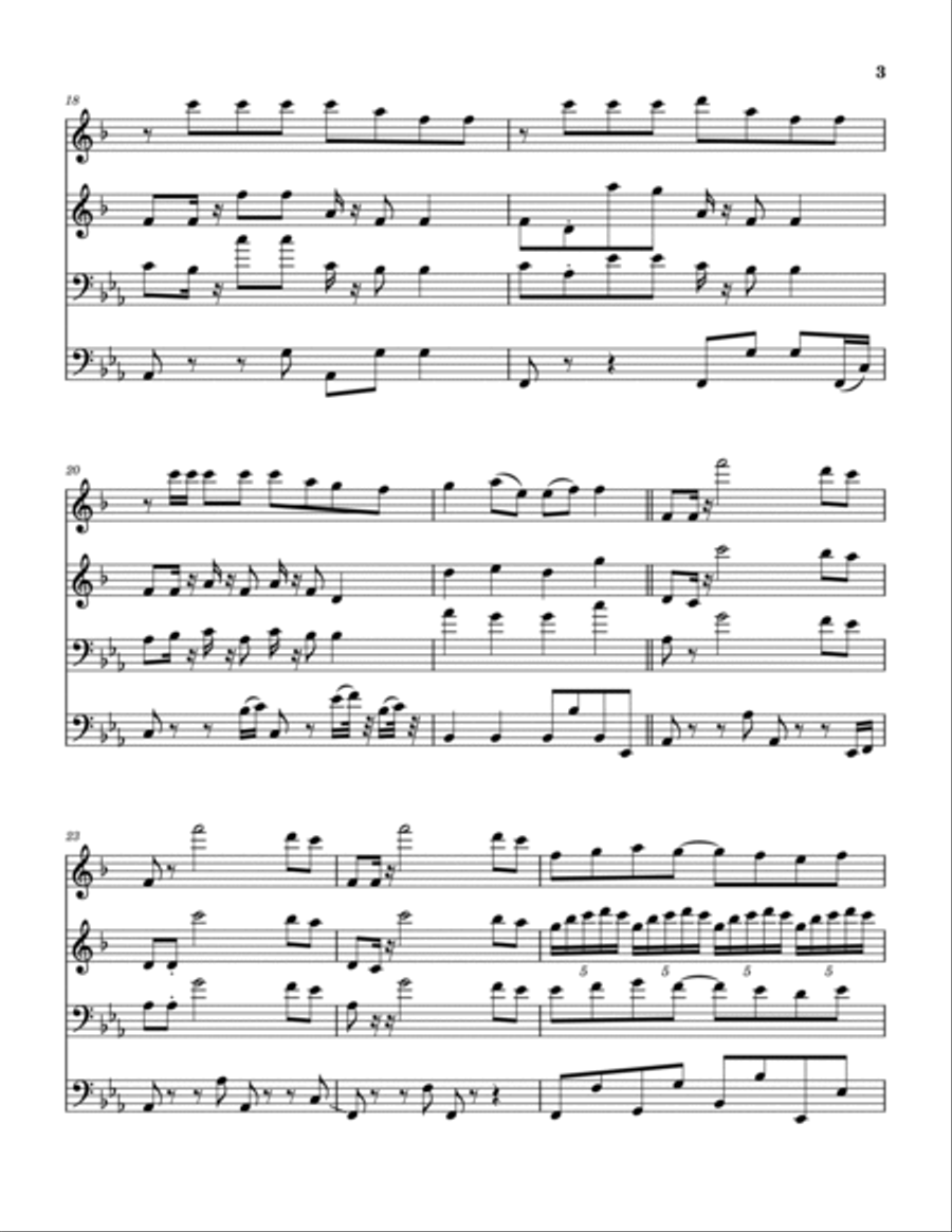 Wherever I Go Brass Quartet scores gallery preview page 4