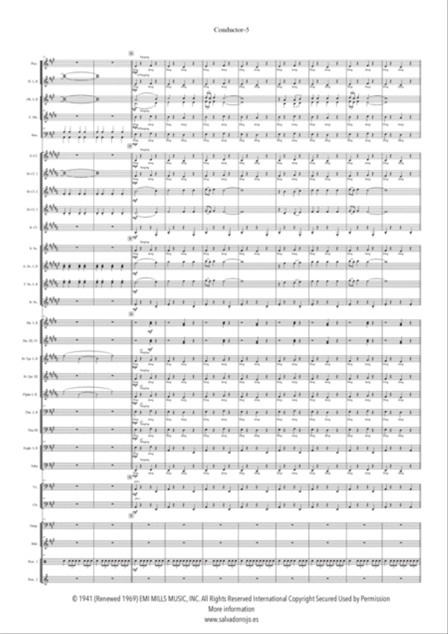 Carol Of The Drum Concert Band scores gallery preview page 5