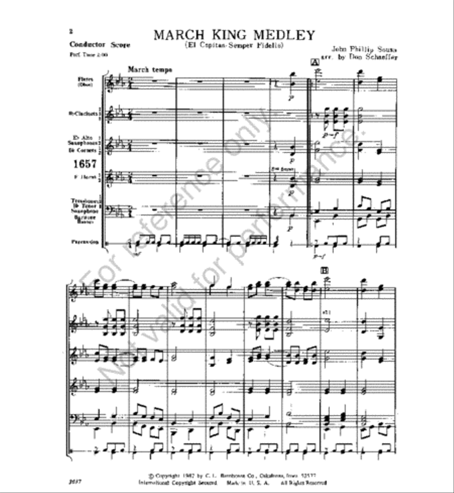 March King Medley Concert Band scores gallery preview page 2