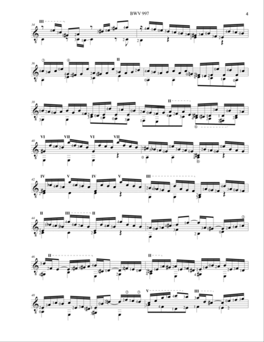 Bach Second Lute Suite BWV 997 Lute scores gallery preview page 4