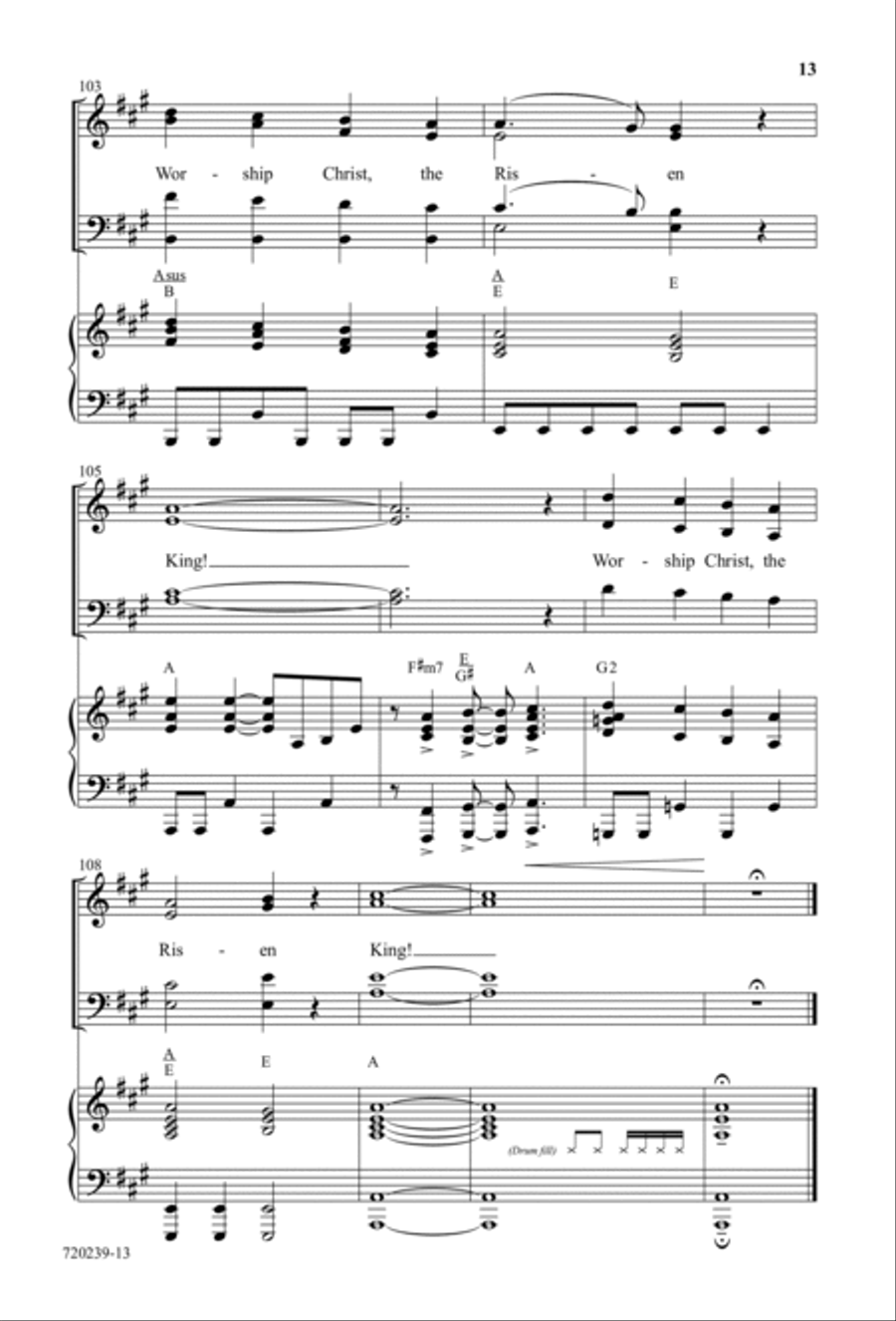 Worship Christ the Risen King - Anthem 4-Part scores gallery preview page 11