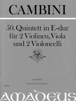 Book cover for String Quintet No. 50 in E Major