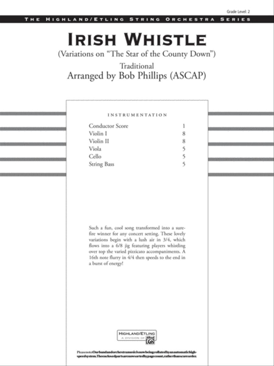Irish Whistle: Score Irish Whistle: Score String Orchestra scores gallery preview page 1