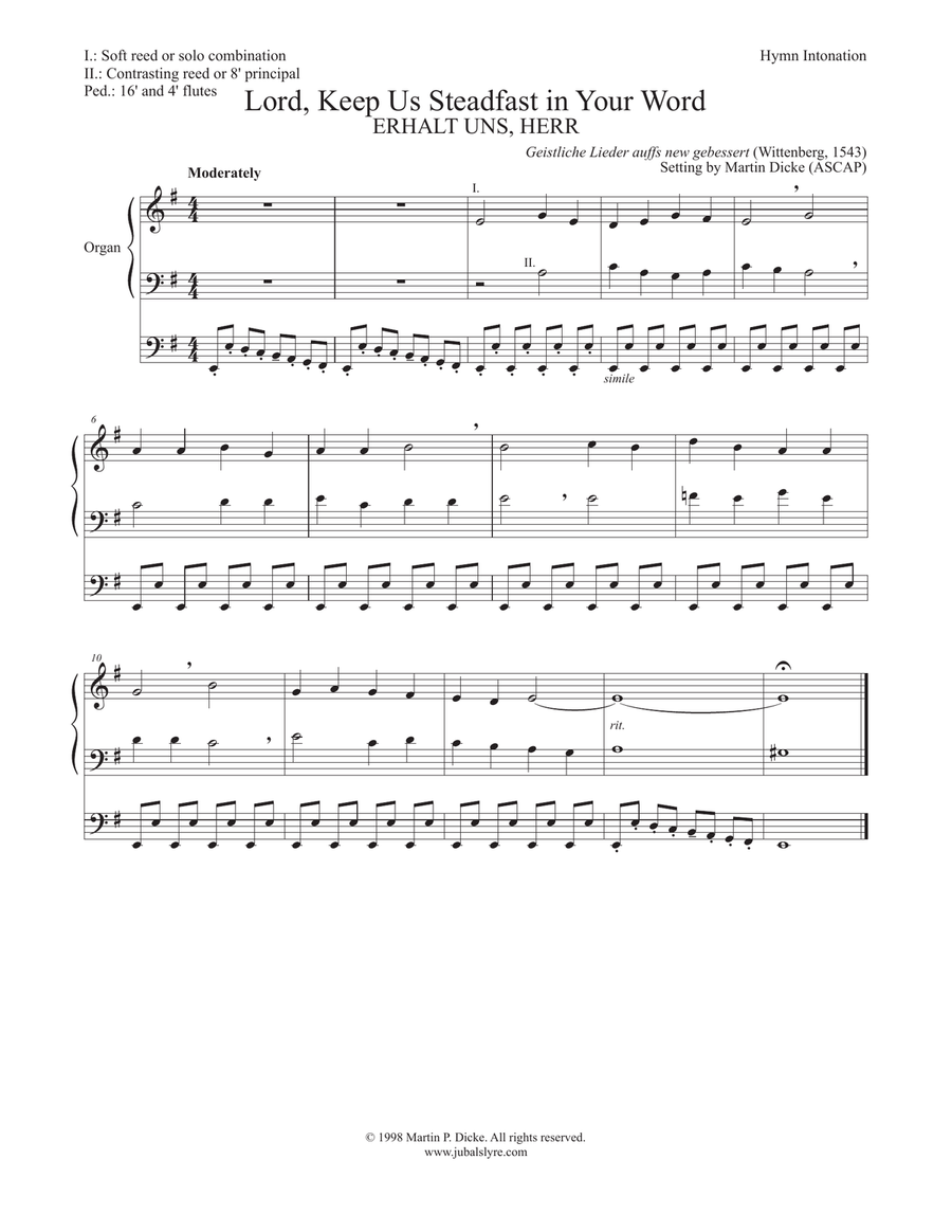 Lord, Keep Us Steadfast in Your Word (Hymns for Organ) Organ Solo scores gallery preview page 2
