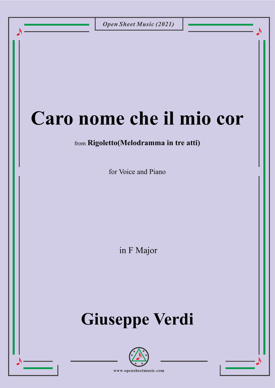 Verdi-Caro nome che il mio cor,in F Major