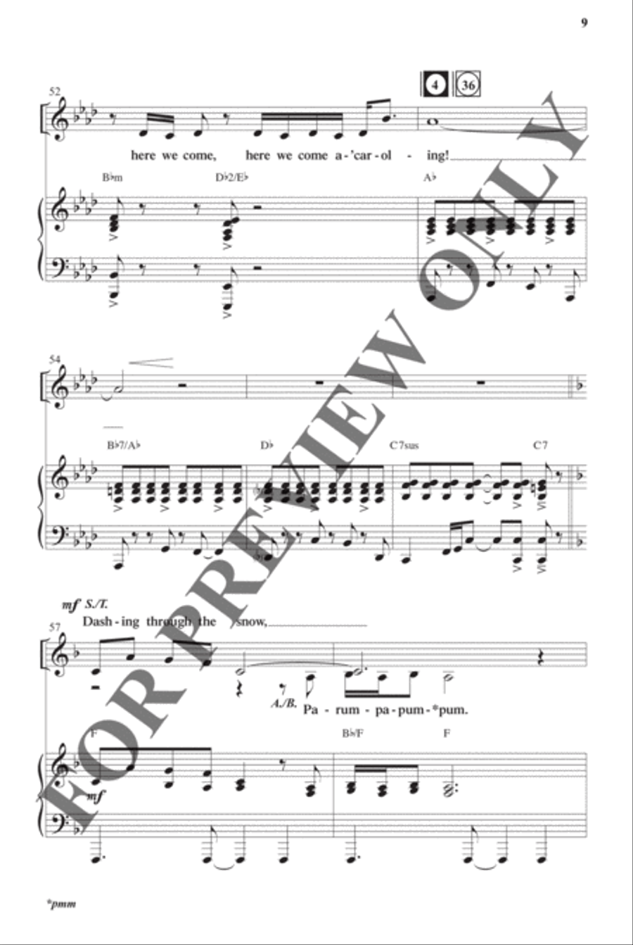 Here We Come a'Caroling - Choral Book Unison Choir scores gallery preview page 10