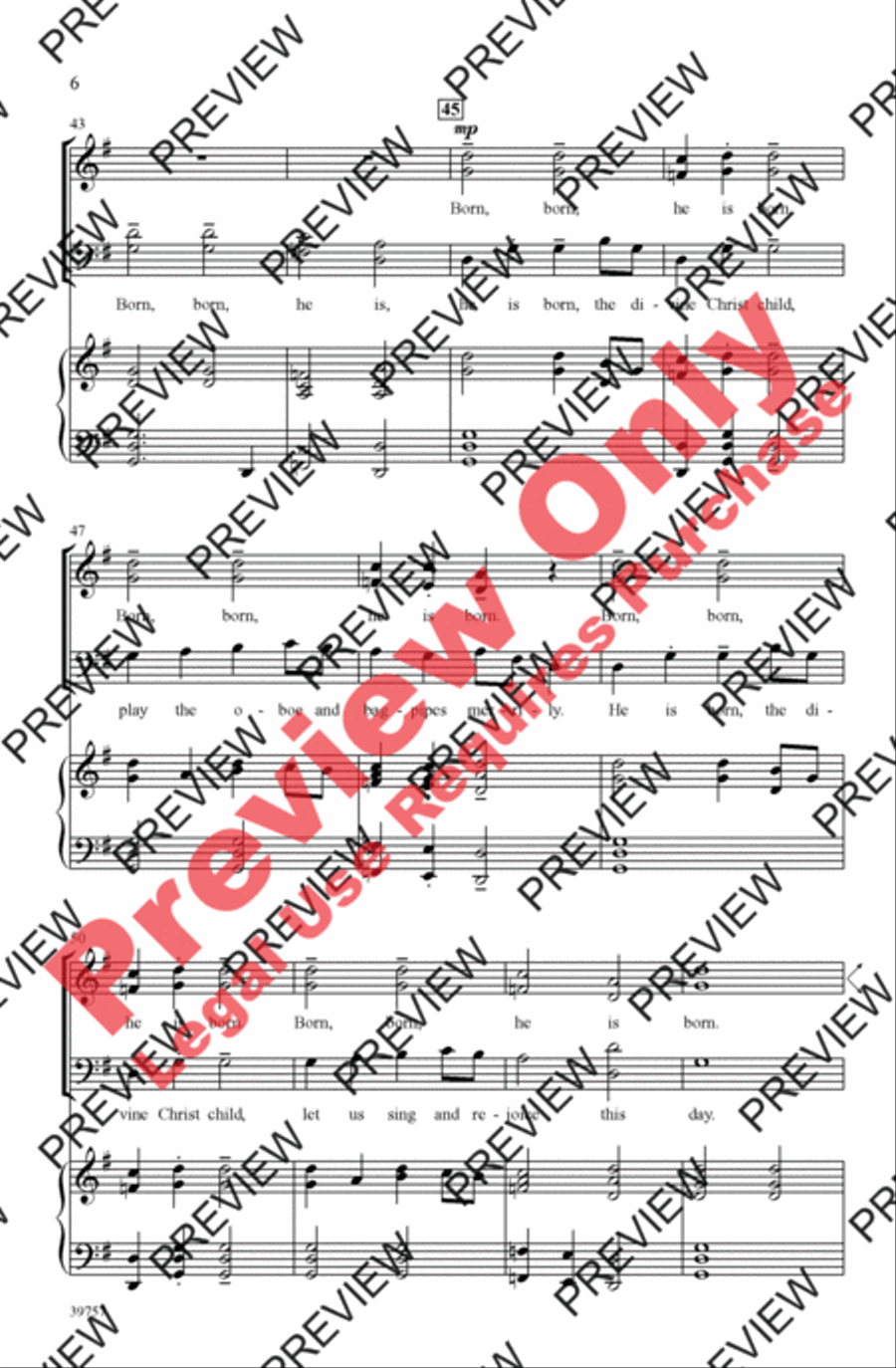 He Is Born 4-Part scores gallery preview page 6