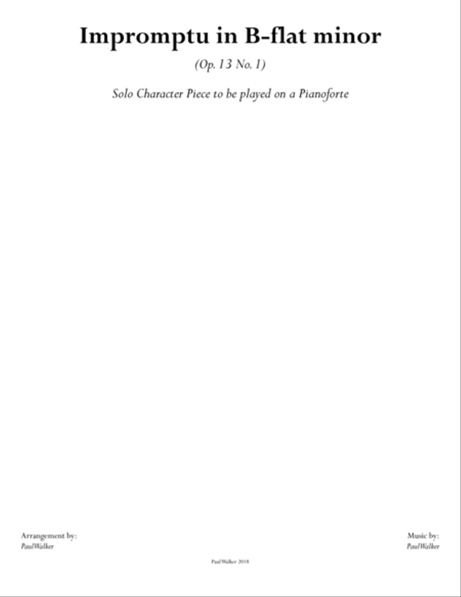 Impromptu in B-flat minor Piano Solo scores gallery preview page 1