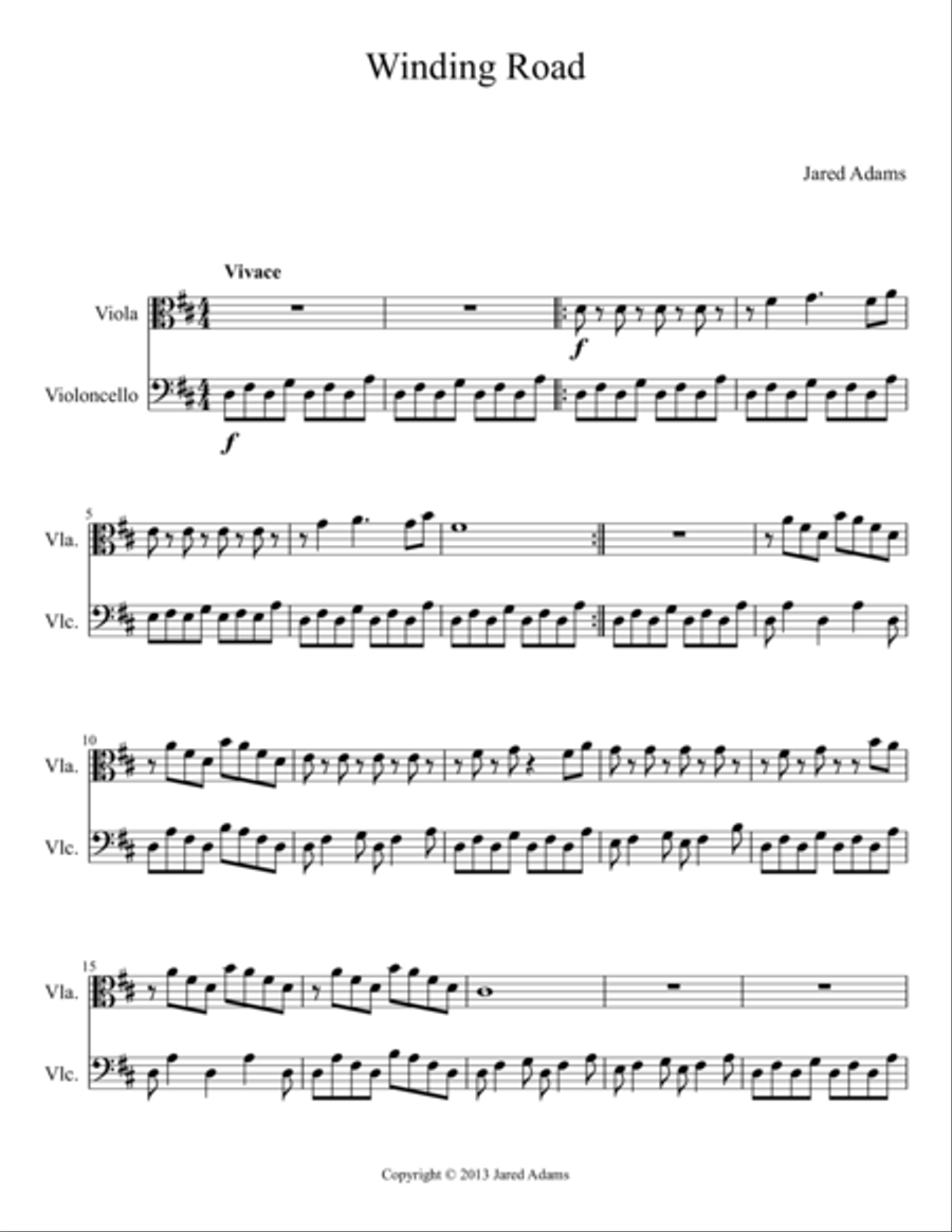 Winding Road Winding Road String Duet scores gallery preview page 1