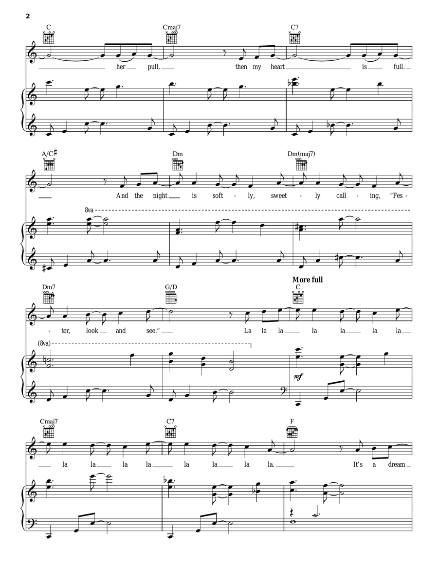 The Moon And Me Piano, Vocal scores gallery preview page 2